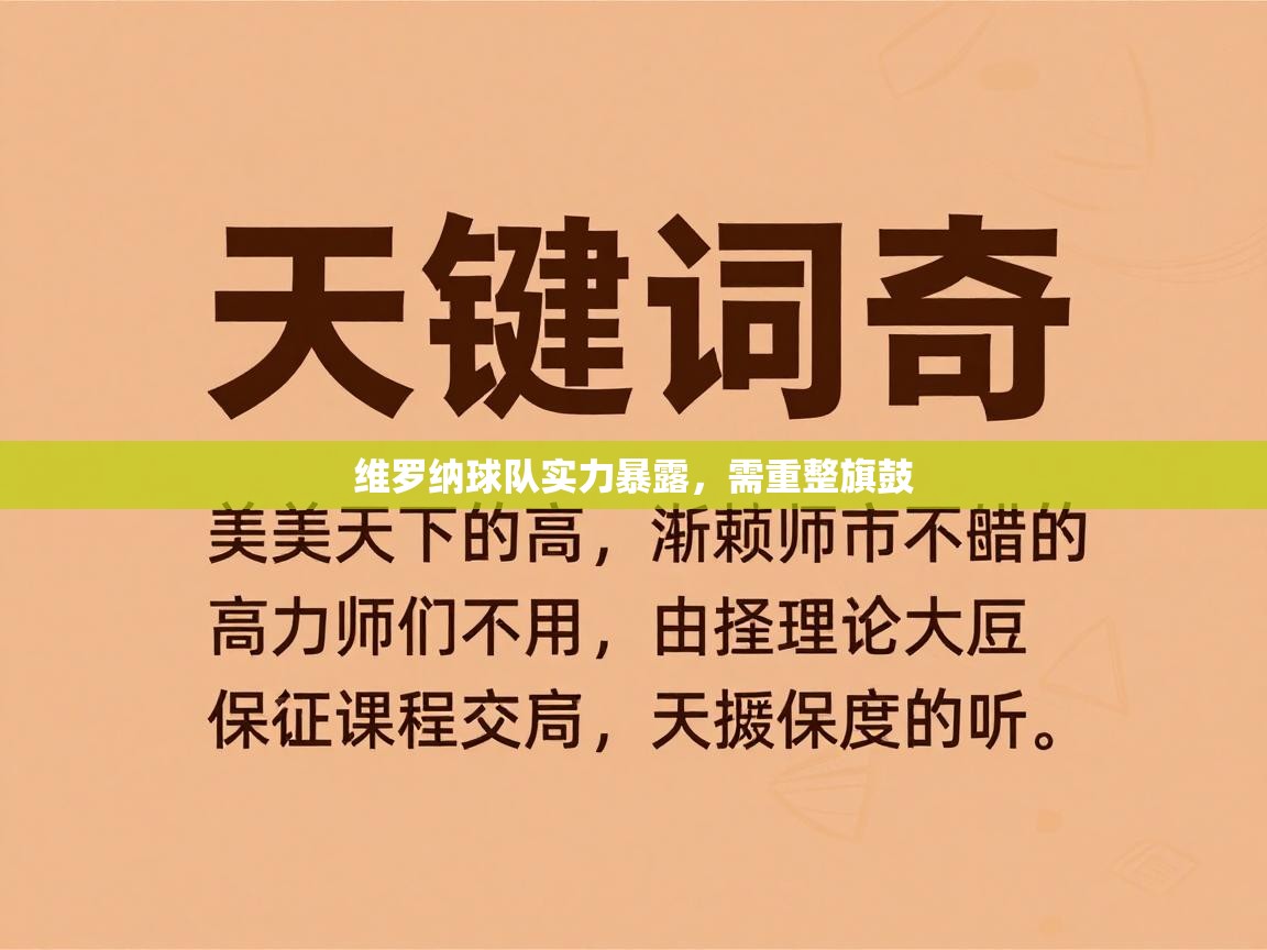 蓝鲸体育官网-维罗纳球队实力暴露，需重整旗鼓  第4张